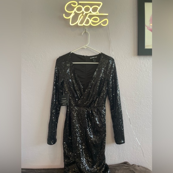 Black sequin Charlotte Russe dress - Picture 1 of 4